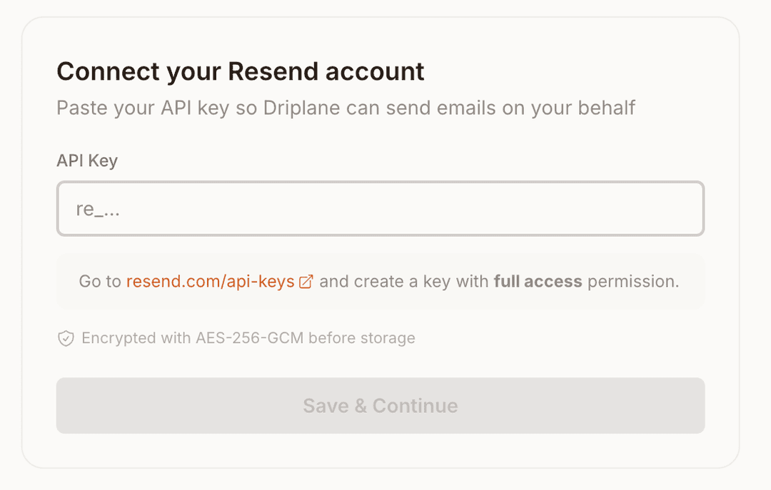 Connect your Resend API key